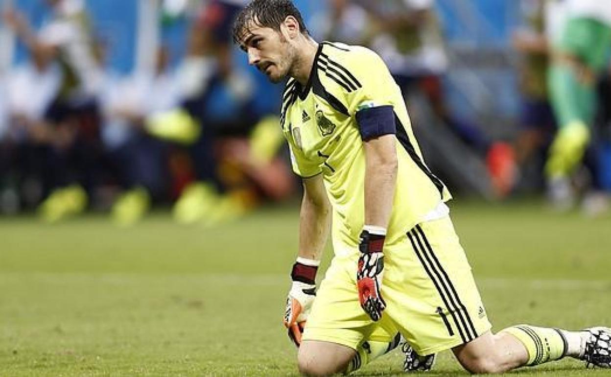 Casillas, con el rostro desencajado tras encajar el 5-1 ante Holanda en 2014.