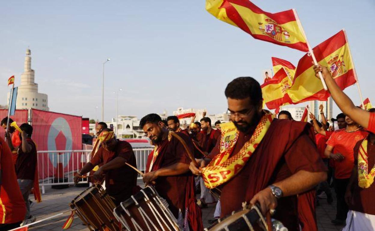 Aficionados en Qatar.