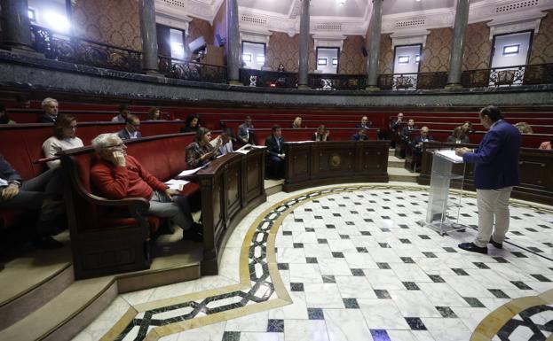 Hemiciclo del Ayuntamiento de Valencia este jueves. 