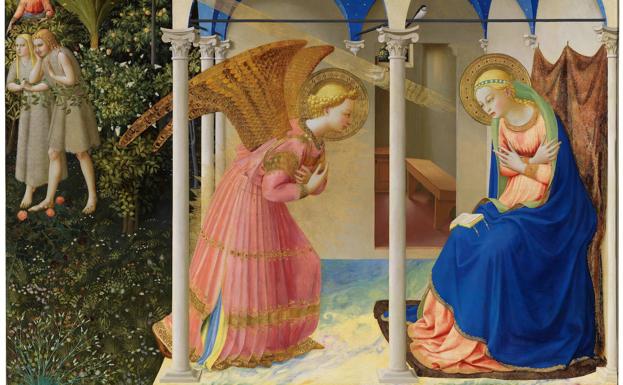 'La Anunciación y la expulsión de Adán y Eva del jardín del Edén', de Fra Angelico.