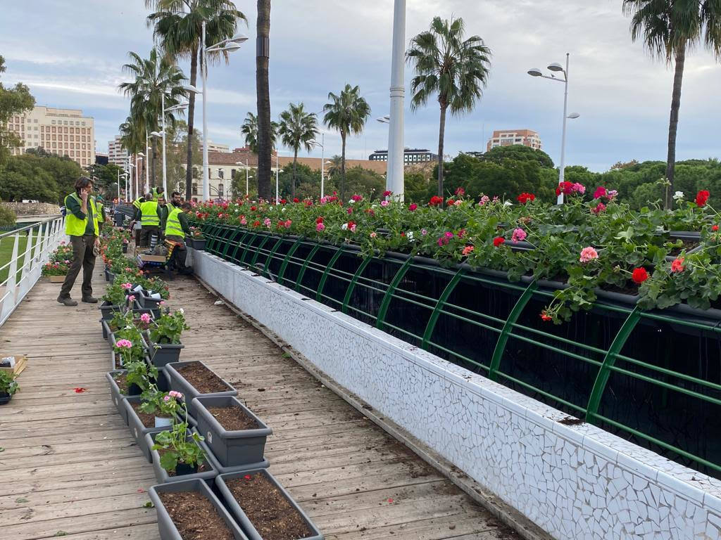 Fotos: El puente de las Flores de Valencia se pone a punto