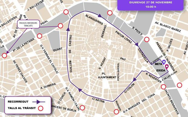 Itinerario del recorrido de la carrera