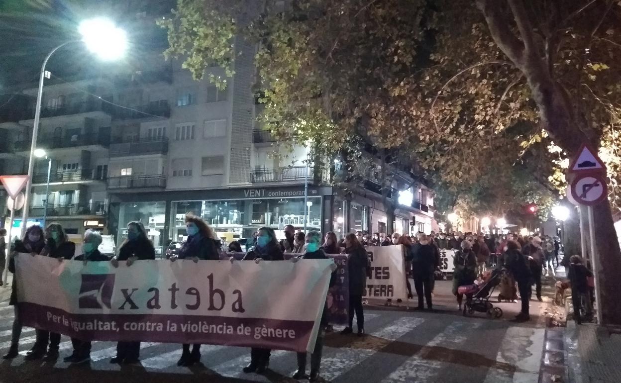 Manifestación del año pasado por las calles de Xàtiva. 