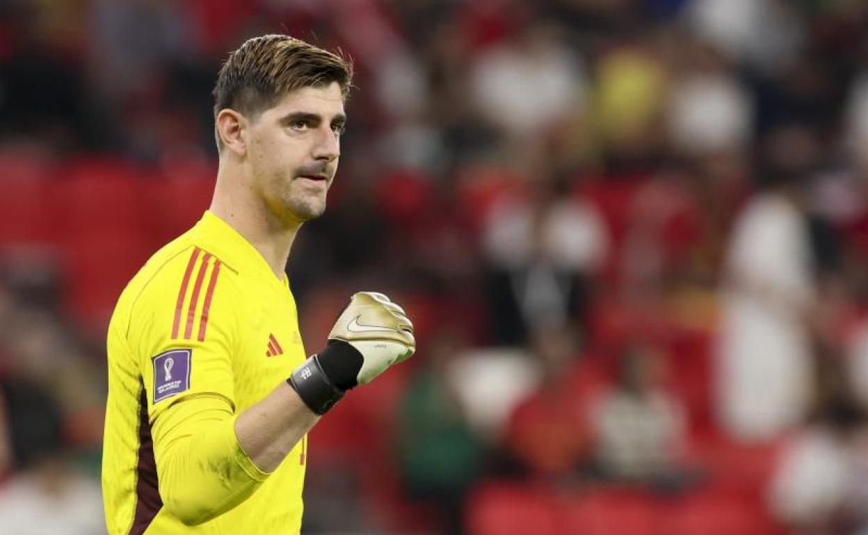 El portero belga, Thibaut Courtois, durante el partido frente a Canadá.