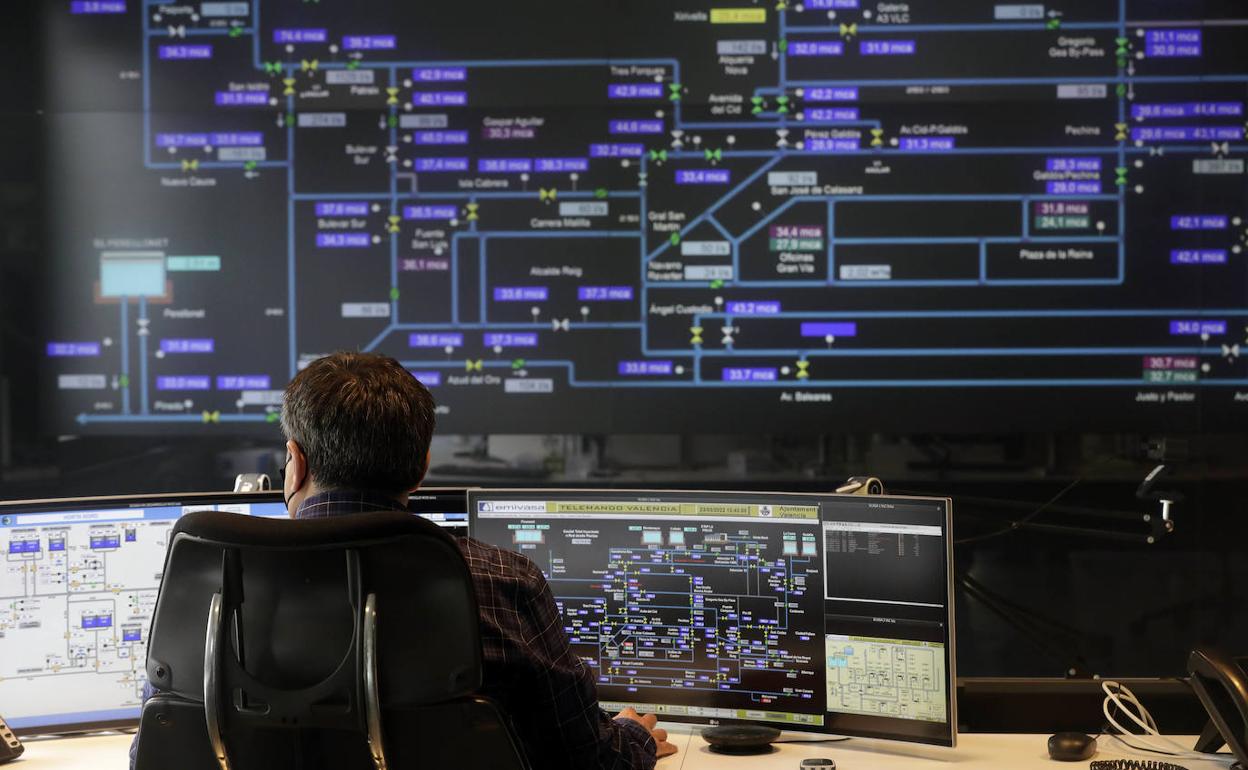 Sala de control de la empresa Emivasa. 