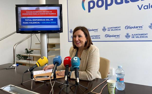 La portavoz del grupo popular en el Ayuntamiento, María José Catalá. 