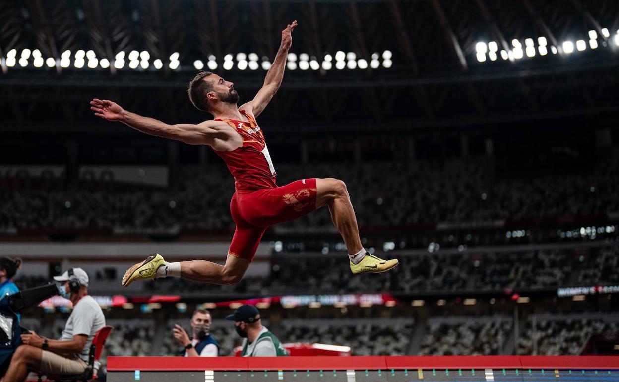 Eusebio Cáceres, durante una prueba.