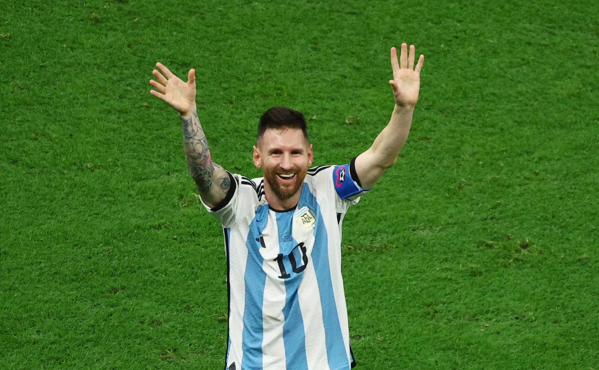 Messi, tras ganar el Mundial.