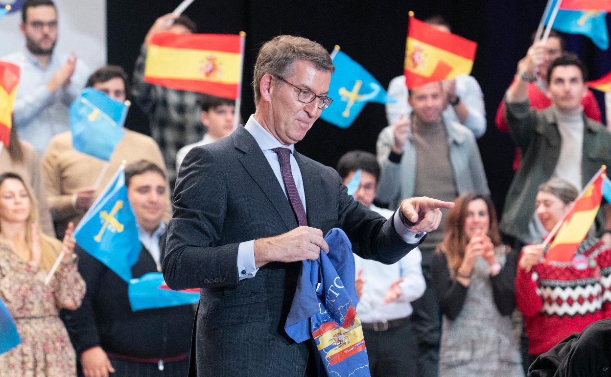 Alberto Núñez Feijóo en un acto de su partido.