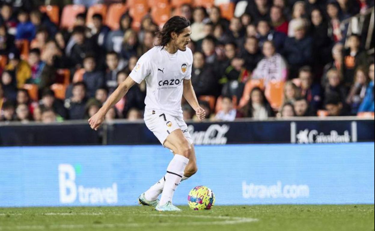 Cavani, en el amistoso ante el Nottingham Forest.