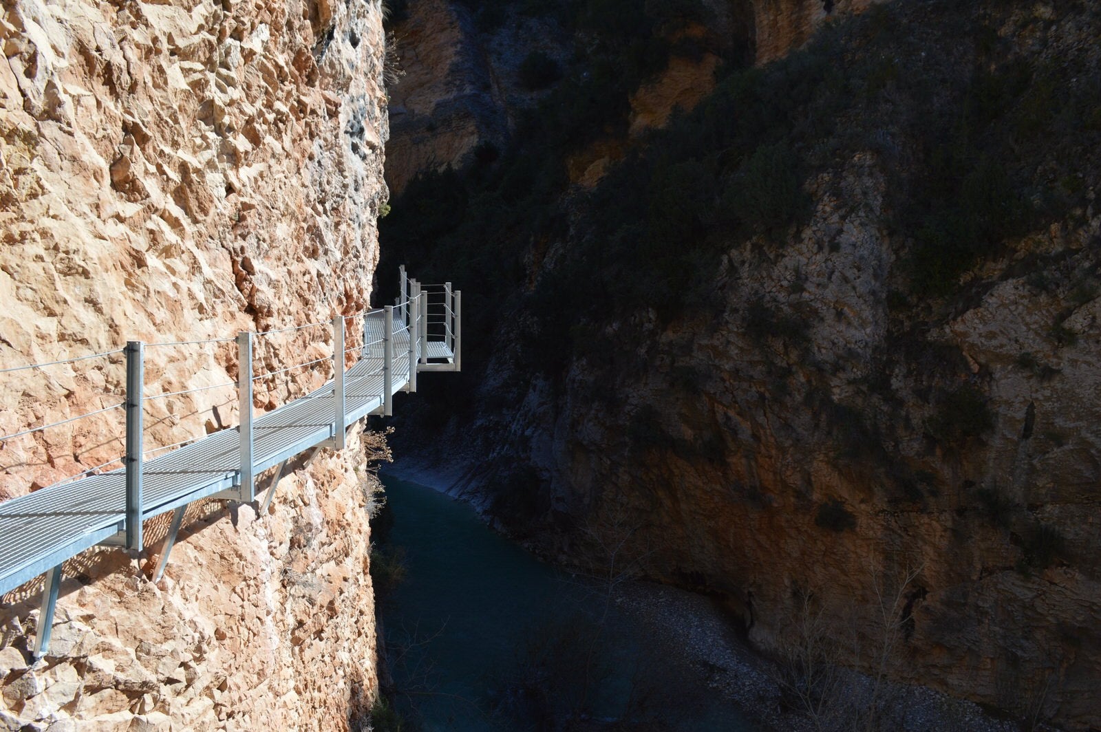 Alquézar (Huesca). Pasarelas sobre el Río Vero