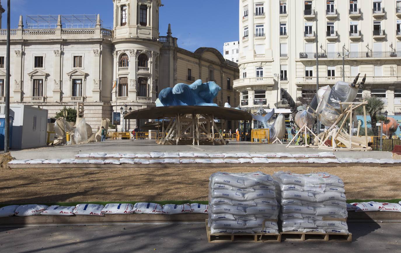 Así se monta la falla municipal de Valencia 2023