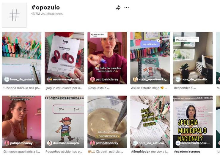 Un simple vistazo a la etiqueta #opozulo en TikTok