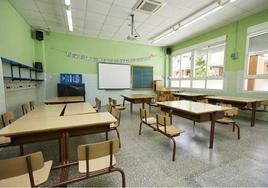 Aula de un colegio de Valencia.