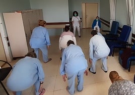 Pacientes de psiquiatría en el programa de Fisioterapia.
