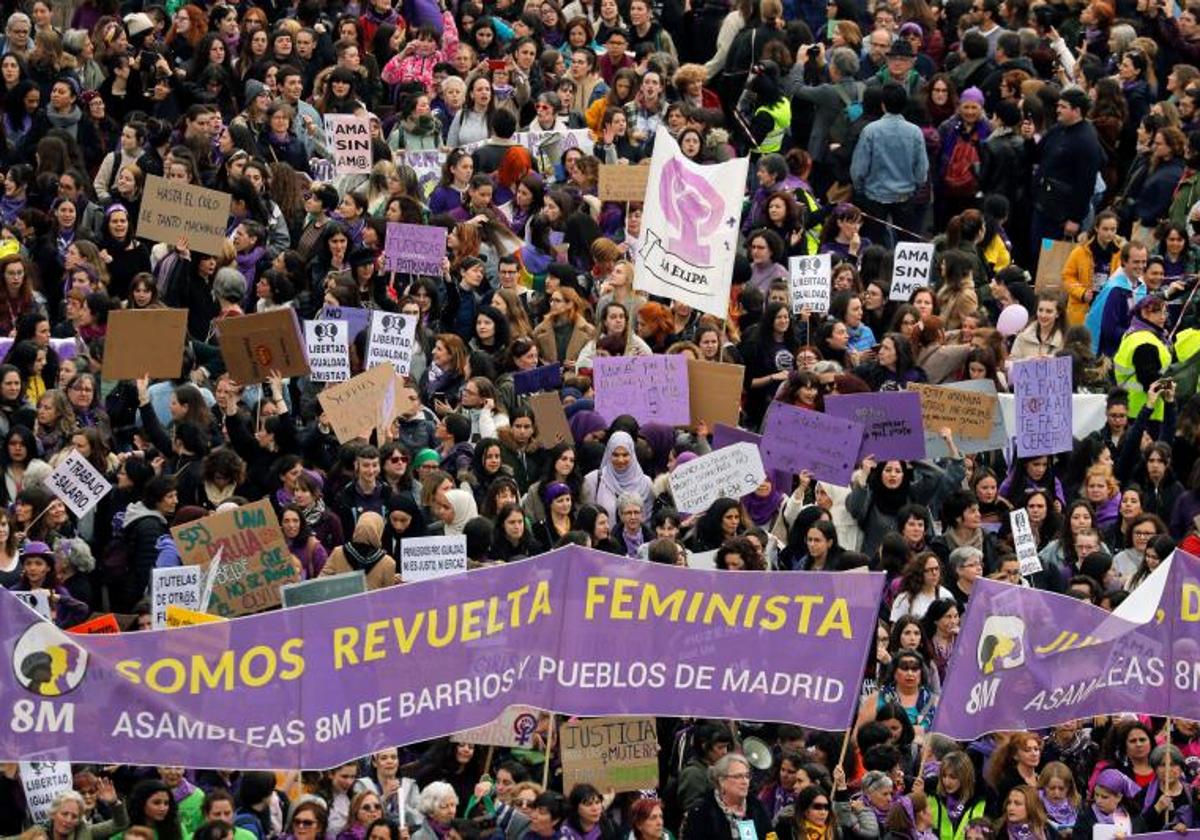 Una manifestación del 8-M, en una imagen de archivo.