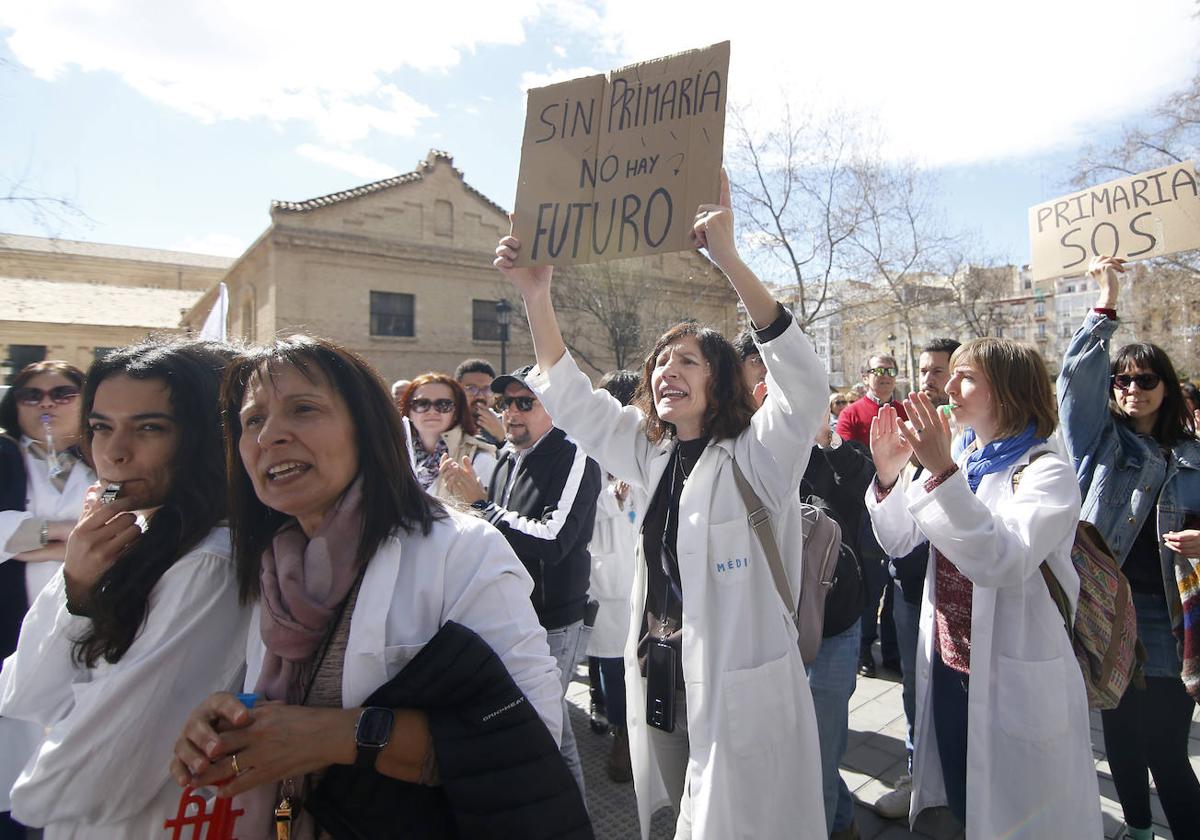 Protesta del Sindicato Médico de la Comunitat.