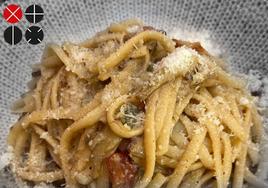 Pasta fresca con alcachofa y guanciale