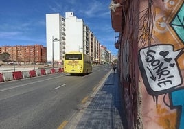 La calle San Vicente Mártir de Valencia, a la altura del número 249.