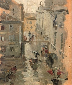 Imagen secundaria 2 - 'Barcas en Valencia', 'Grutescos' y 'Una calle de Italia' son tres de los apuntes de Sorolla que se exhibirán en la exposición en la Academia Española de Roma.