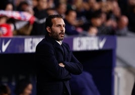 Rubén Baraja durante el partido contra el Atlético de Madrid.