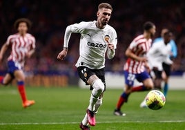 Samu Castillejo, el sábado en el Metropolitano.