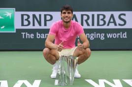 Alcaraz, tras ser campeón en Indian Wells.