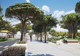 Figuración del parque de Carolinas de Benimàmet.