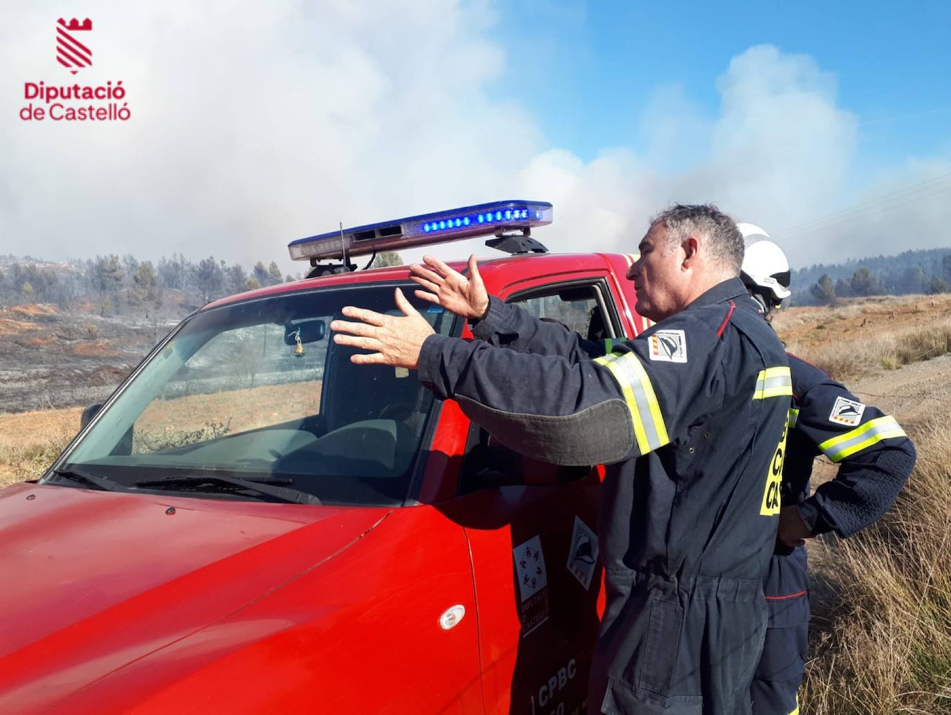 Incendio forestal en Villanueva de Viver