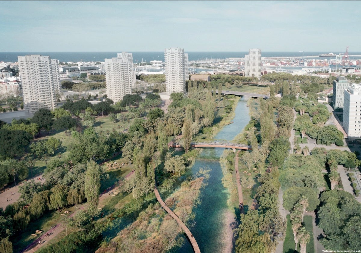 Figuración del futuro Parque de Desembocadura.