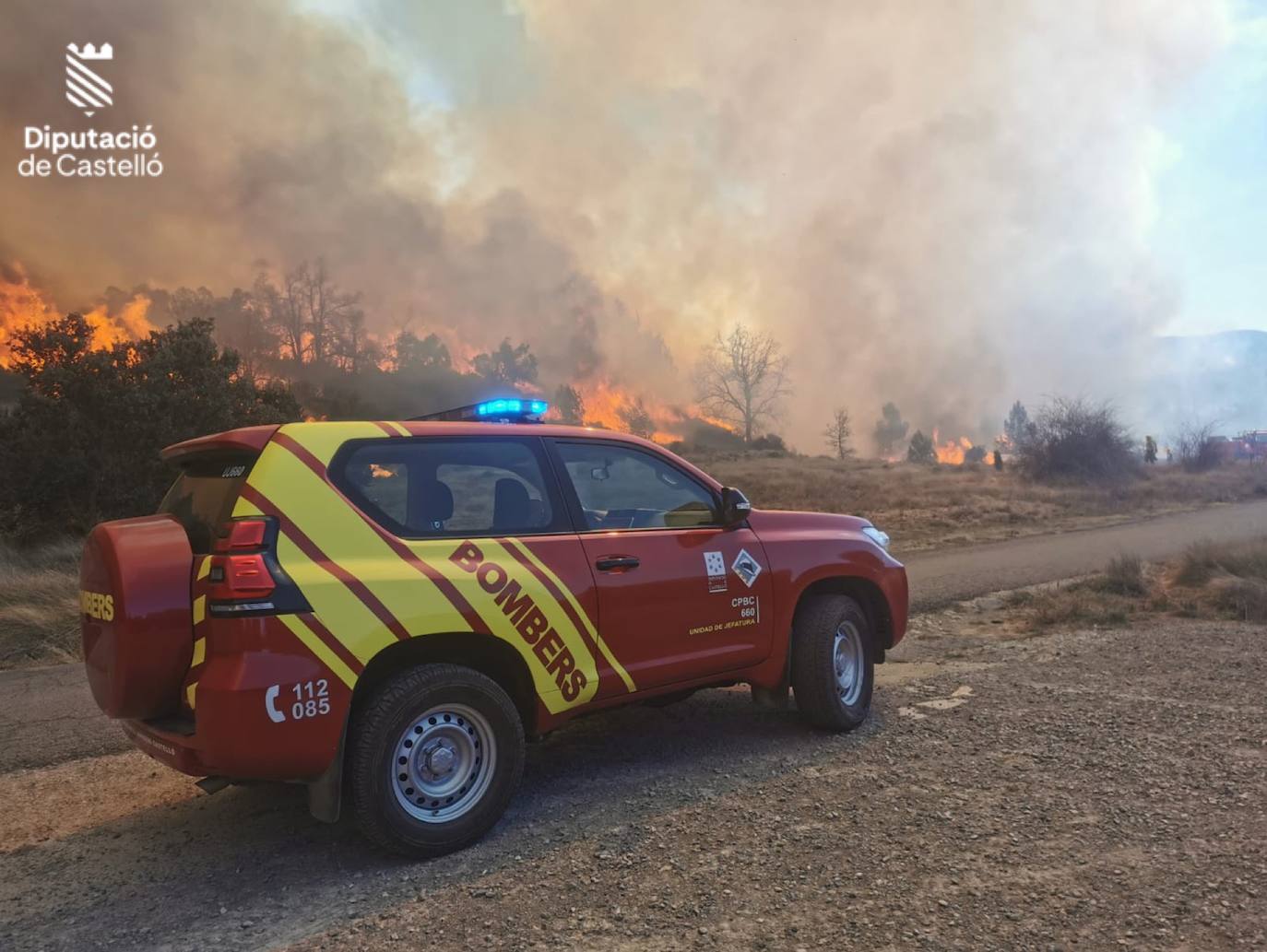 Incendio forestal en Villanueva de Viver