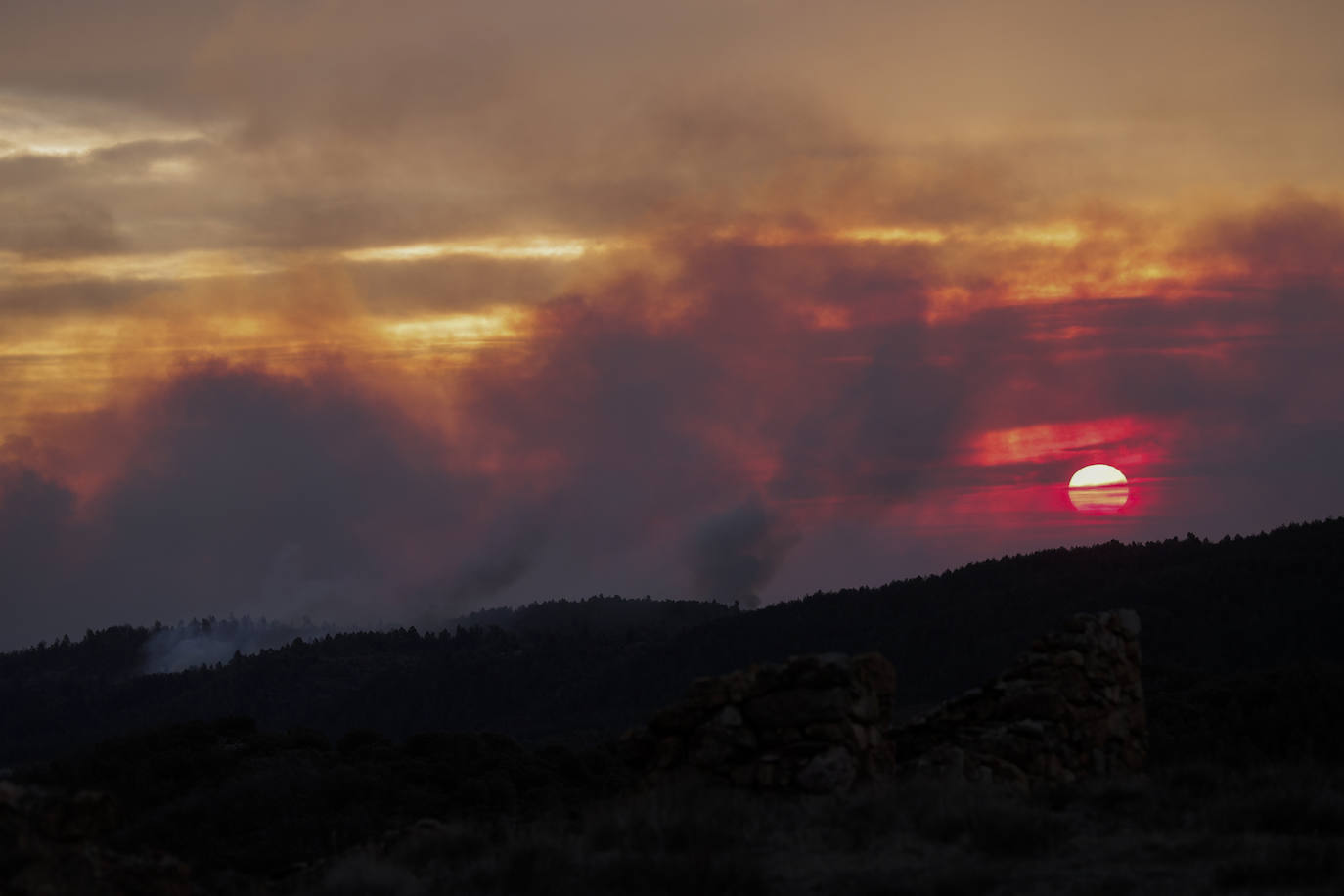 Incendio forestal en Villanueva de Viver