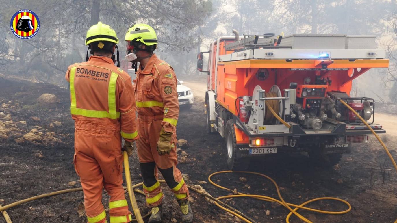 Incendio forestal en Villanueva de Viver