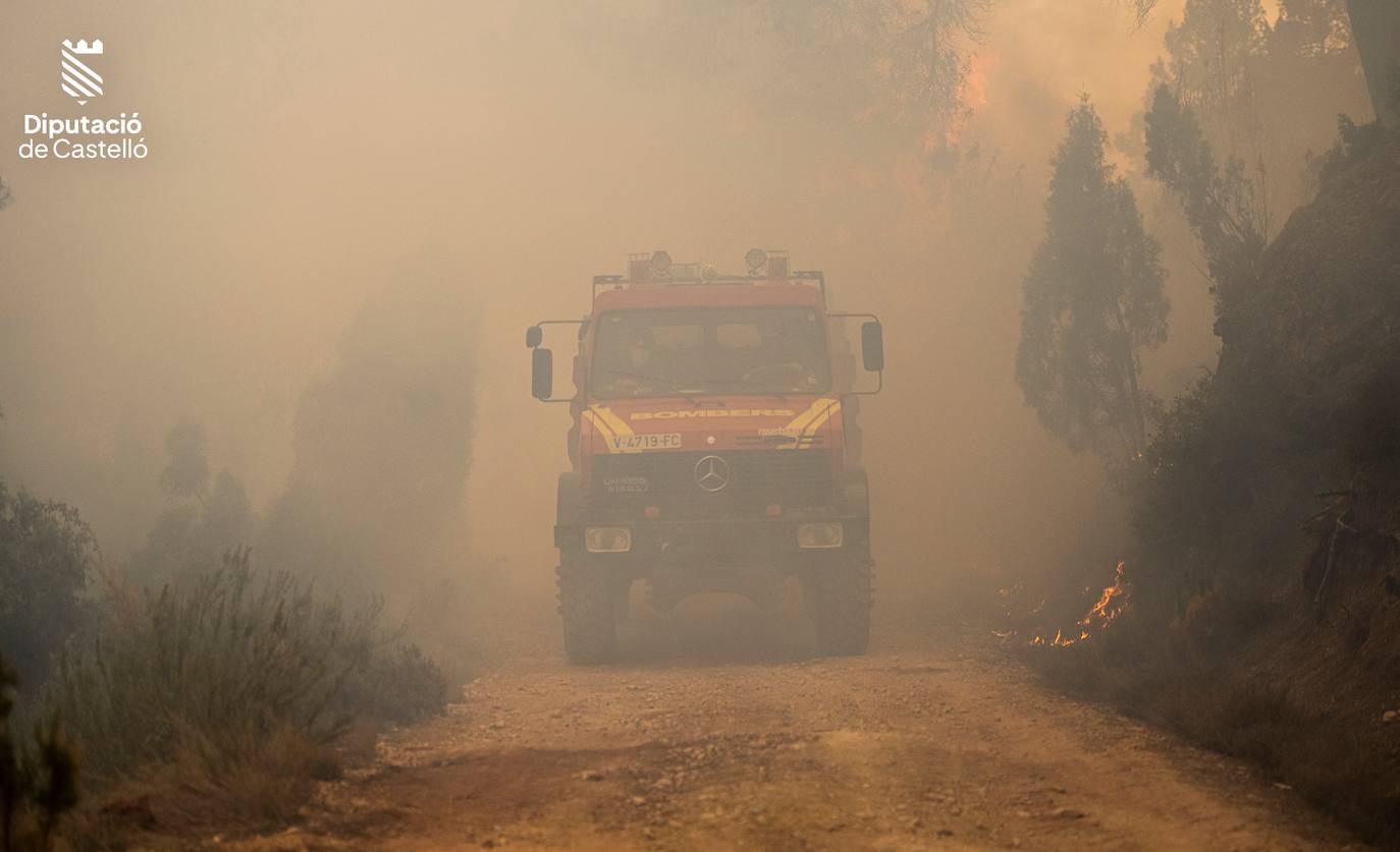 Incendio forestal en Villanueva de Viver