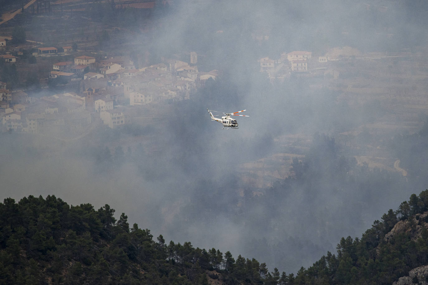 Incendio forestal en Villanueva de Viver