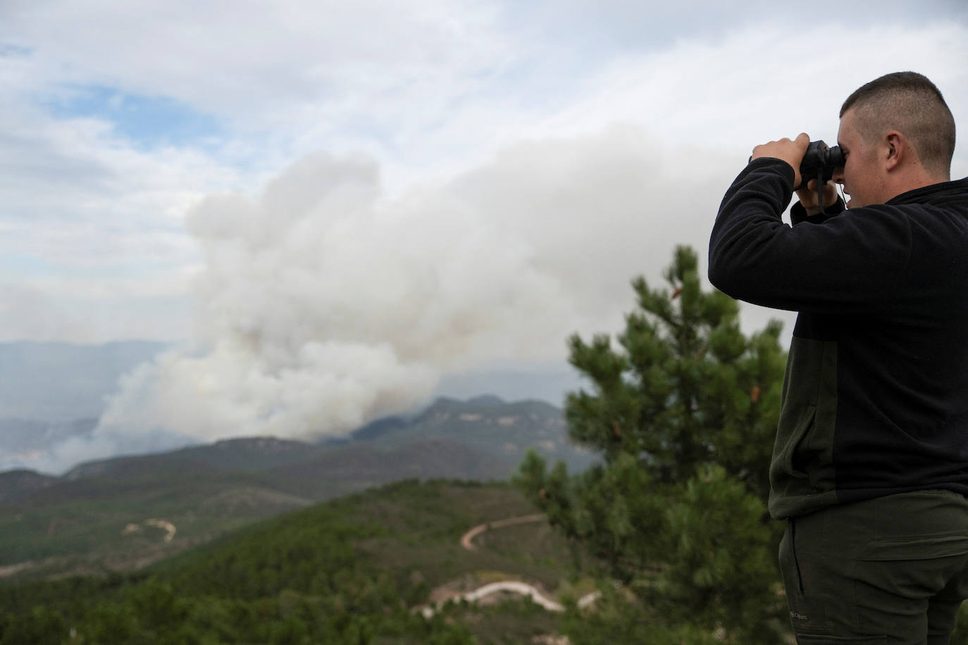 Incendio forestal en Villanueva de Viver