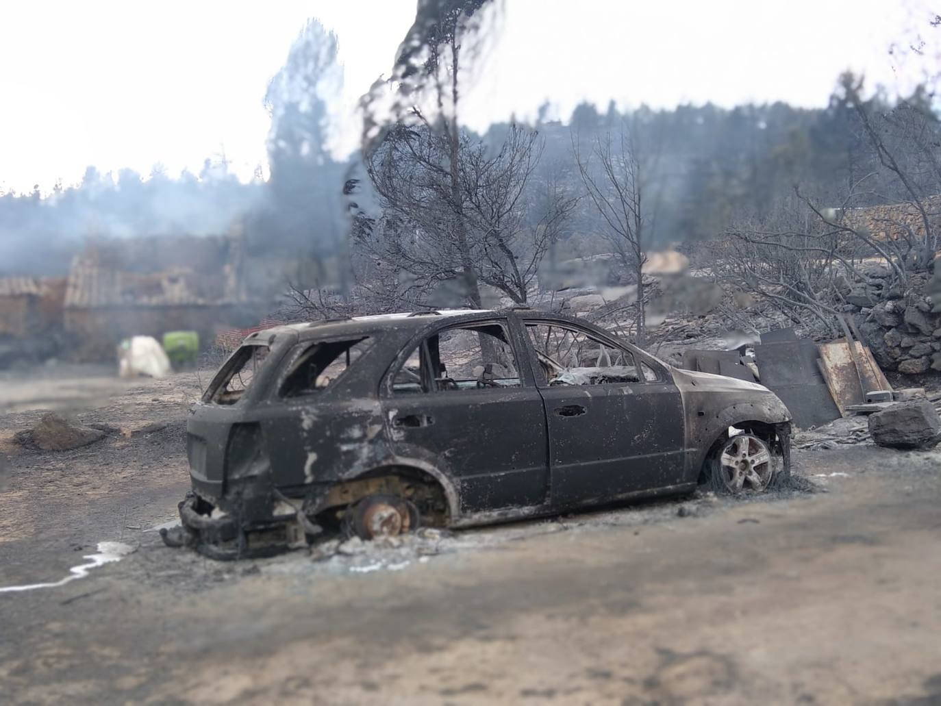 Incendio forestal en Villanueva de Viver