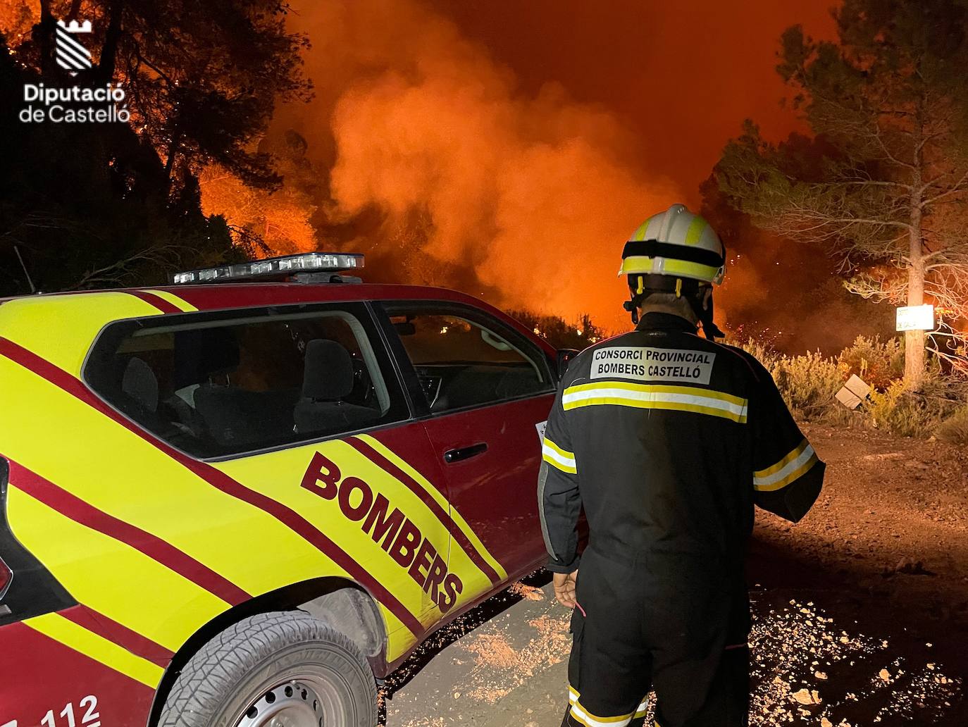 Incendio forestal en Villanueva de Viver