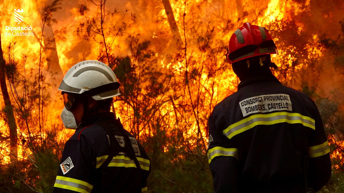 Incendio forestal en Villanueva de Viver