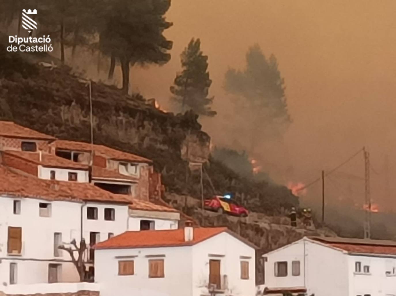 Incendio forestal en Villanueva de Viver