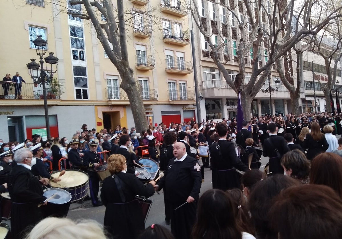 Tamborada de Xàtiva del año pasado, celebrada en la Alameda.