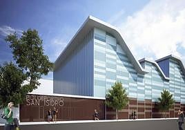 Figuración del futuro polideportivo.