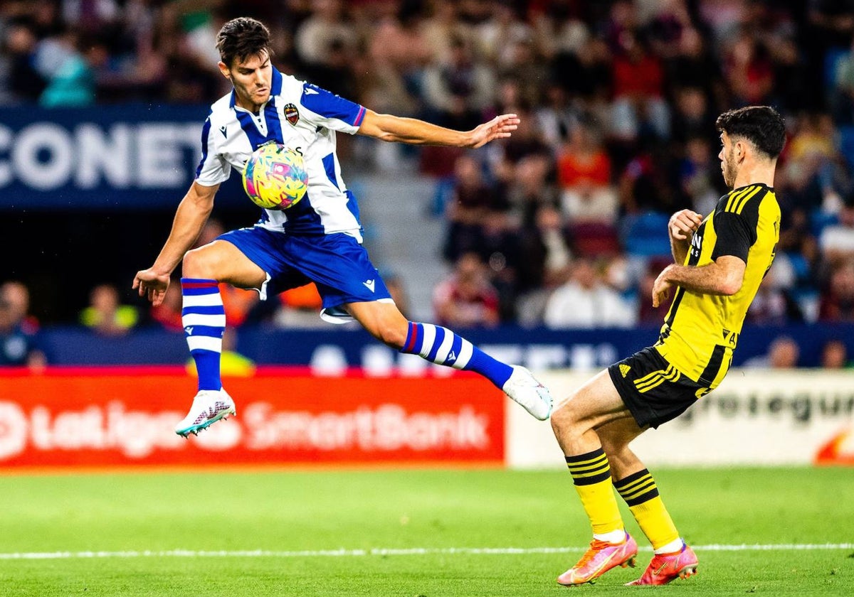 Róber Pier, durante el partido ante el Zaragoza.