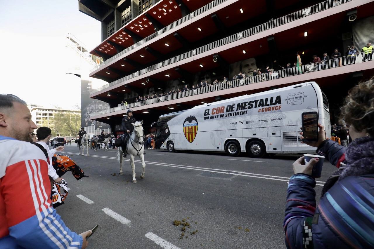 Así ha sido la llegada del Valencia a Mestalla