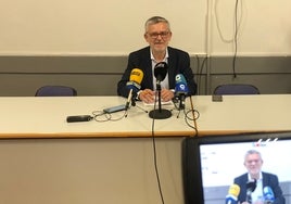 Pep Alandete, en la rueda de prensa del pasado jueves donde anunció que sería candidato a las elecciones de mayo por Projecte Gandia.