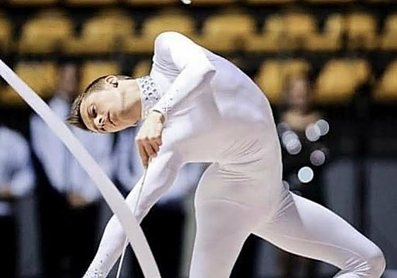 Rubén Orihuela, durante un ejercicio cuando competía.
