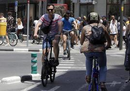 Carril bici en Valencia.