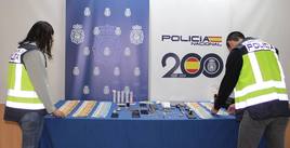 Objetos recuperados por la Policía Nacional.