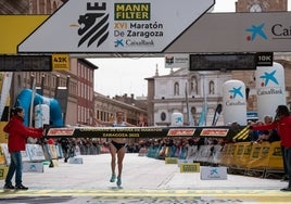 Irene Pelayo celebra su victoria en Zaragoza.