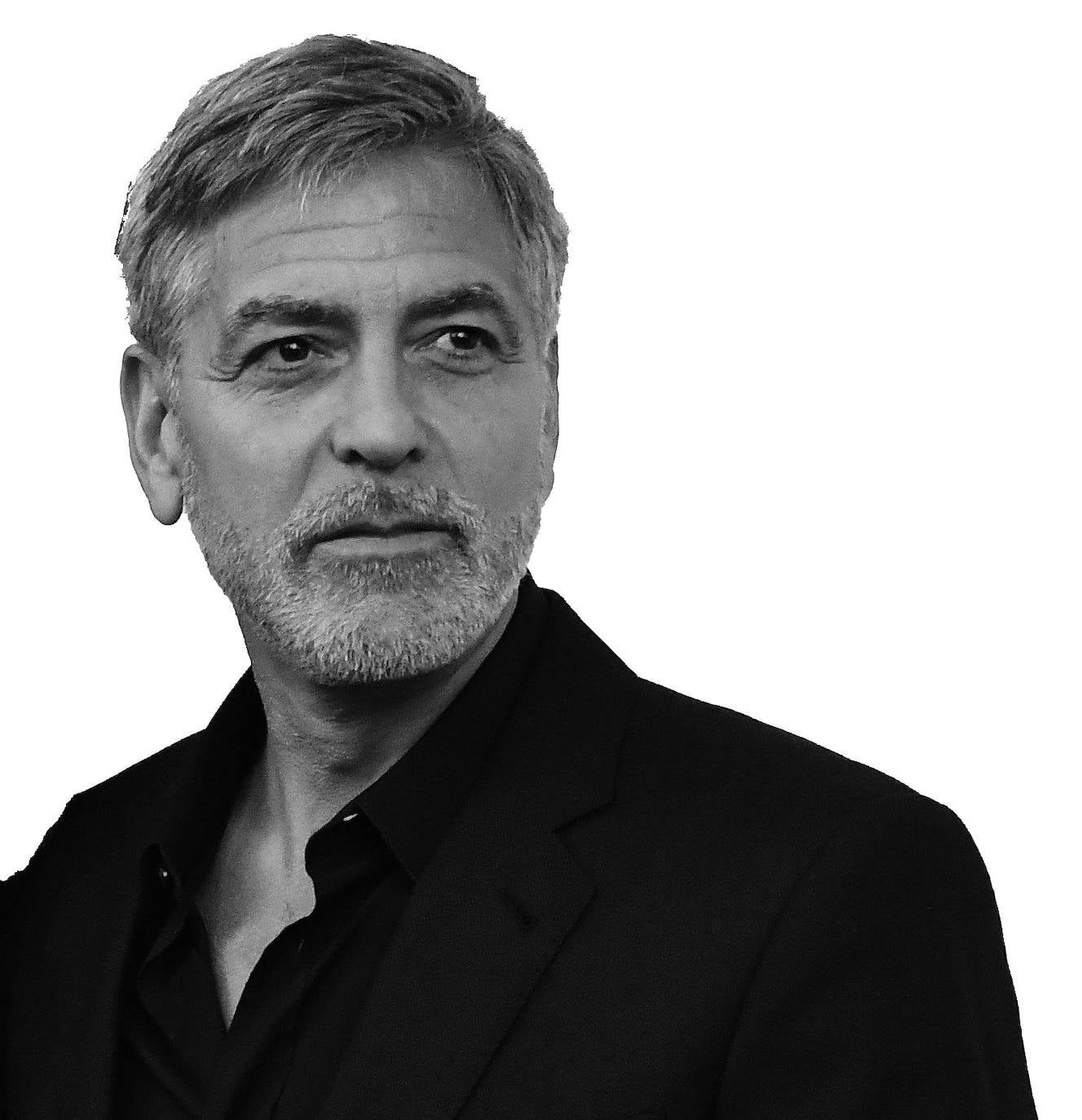 George Clooney luce barba blanca.